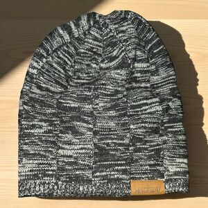 MAGISDU Unisex Hat Medium Gray Grey Black Cap Beanie 30% Wool Slouchy